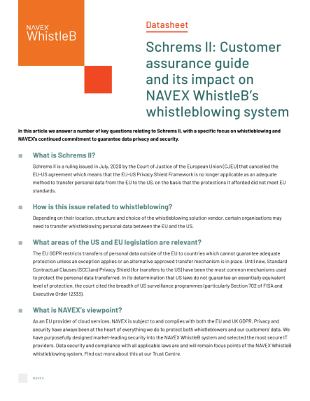 Schrems II: Customer Assurance Guide | NAVEX